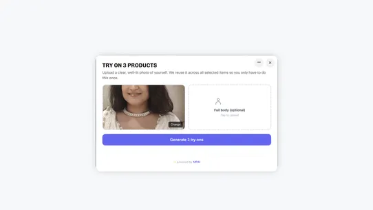 MyProductAI Virtual Try‑On screenshot