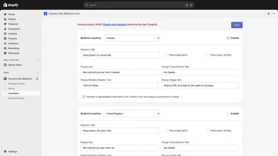 Country Geo Redirects Lite screenshot