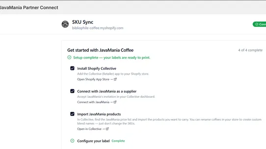 JavaMania Partner Connect screenshot