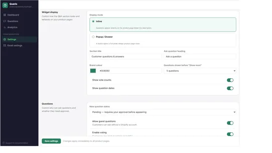 Querio ‑ Product Q&amp;A screenshot