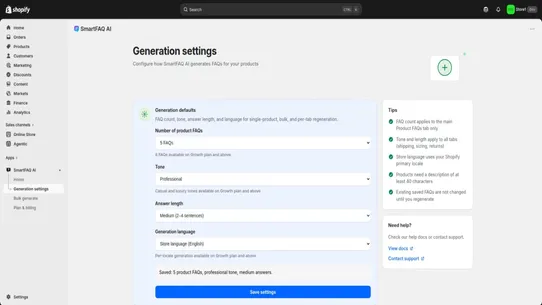 SmartFAQ AI: Product FAQ Build screenshot