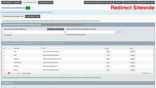 MOD: GeoLocation Redirect screenshot
