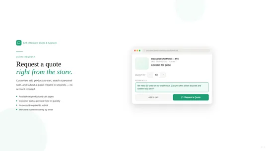 B2B | Request Quote &amp; Approve screenshot