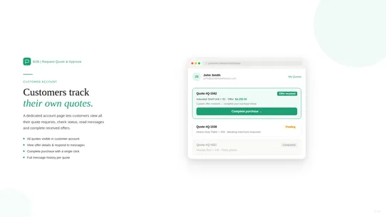 B2B | Request Quote &amp; Approve screenshot