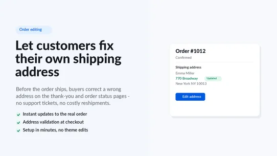 Customer Address Edit screenshot