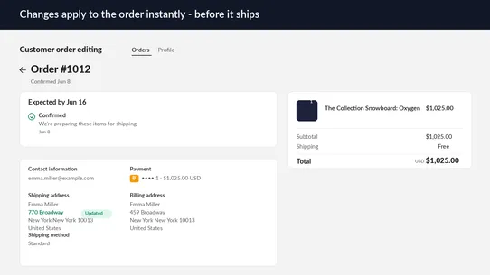 Customer Address Edit screenshot