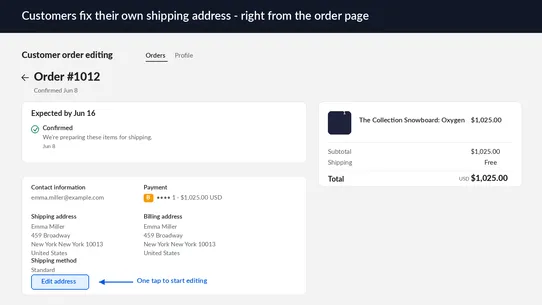 Customer Address Edit screenshot