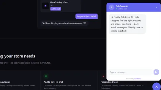 SaleSense screenshot
