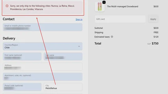 City Limits Delivery Restrict screenshot