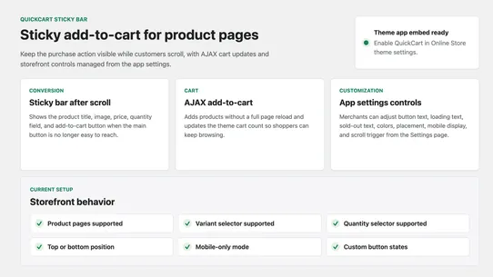QuickCart Sticky Bar screenshot