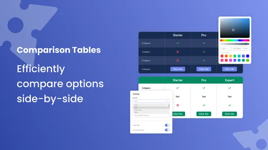 Common Ninja Comparison Tables screenshot