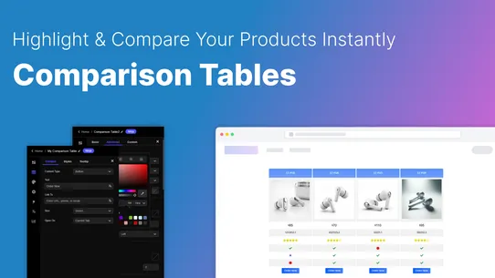 CN Comparison Tables screenshot