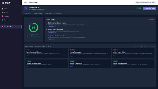 EuroGuard AI – GDPR Compliance screenshot