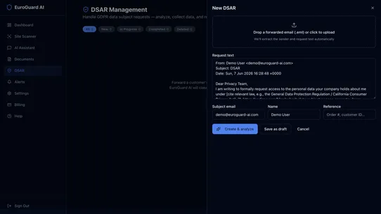 EuroGuard AI – GDPR Compliance screenshot
