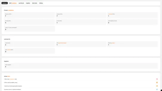 EU Compliance: EUDR/GPSR/DPP screenshot