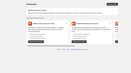 Return Comfort screenshot