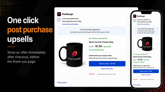 PostSurge Post Purchase Upsell screenshot