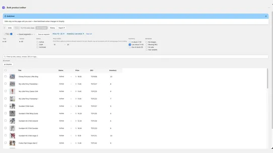 BulkSheet: Bulk Product Editor screenshot