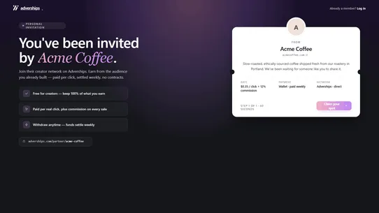 Adverships Affiliate Network screenshot