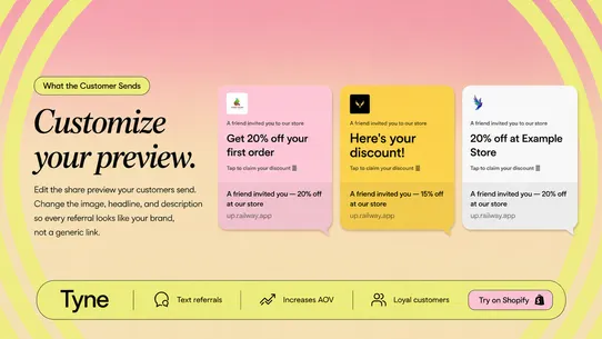 Tyne: Text Referral Program screenshot