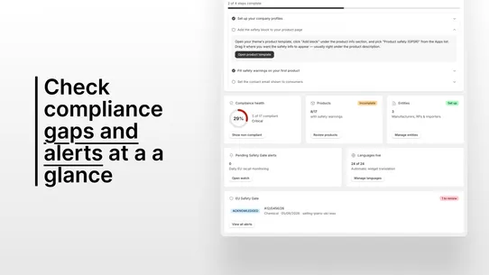 Conformica GPSR Compliance screenshot