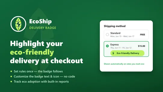 EcoShip ‑ Delivery Badge screenshot