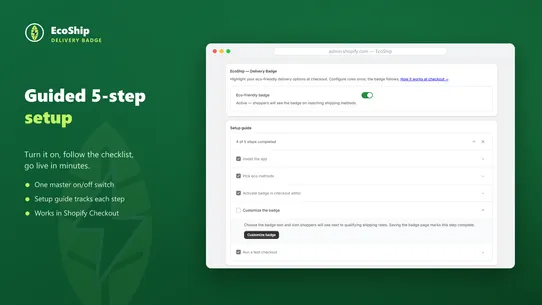 EcoShip ‑ Delivery Badge screenshot