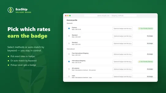 EcoShip ‑ Delivery Badge screenshot