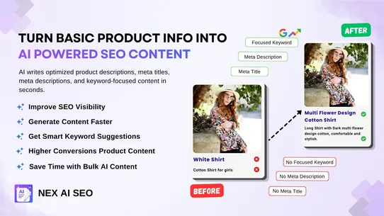 Nex AI SEO Product Description screenshot