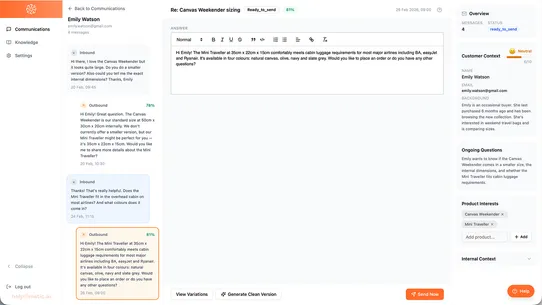 HelpOMatic : AI help responder screenshot