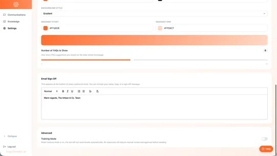 HelpOMatic : AI help responder screenshot