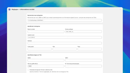 Facturation PDF screenshot