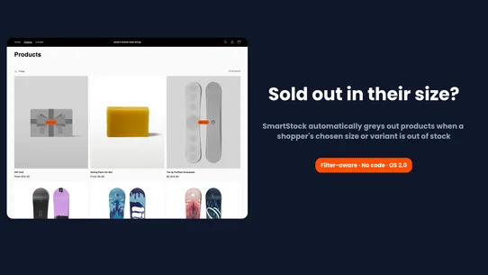 SmartStock: Sold out variants screenshot