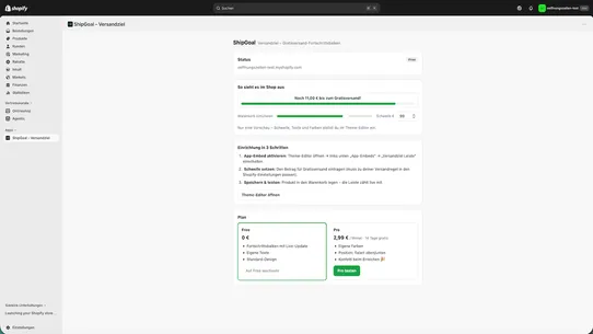 ShipGoal ‑ Versandziel screenshot