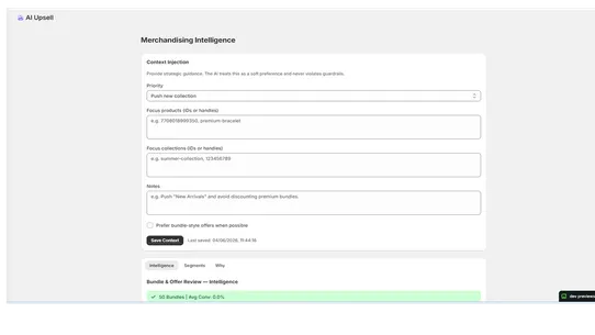 AI Upsell screenshot