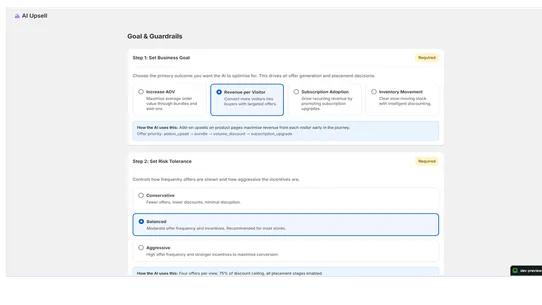 AI Upsell screenshot