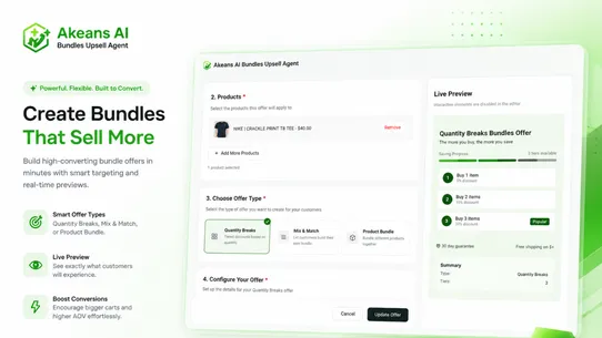Akeans AI Bundles Upsell Agent screenshot