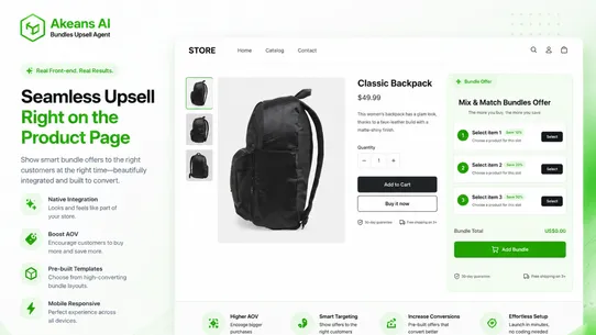 Akeans AI Bundles Upsell Agent screenshot