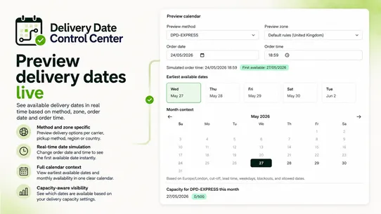 DDCC: Delivery Date Control screenshot