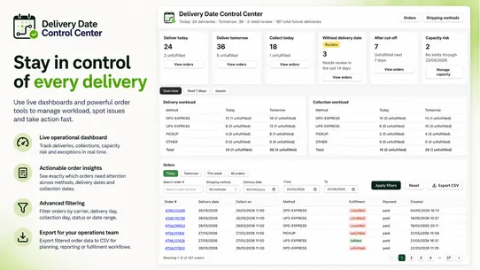 DDCC: Delivery Date Control screenshot