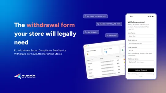Avada EU Withdrawal Form screenshot