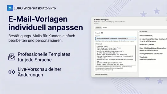 Euro Widerrufsbutton Pro screenshot