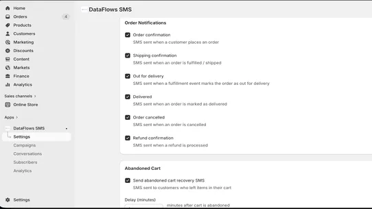 DataFlows SMS screenshot