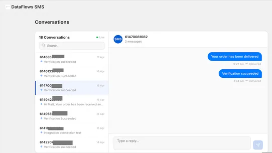 DataFlows SMS screenshot