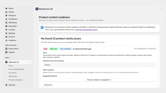 StoreLens AI screenshot