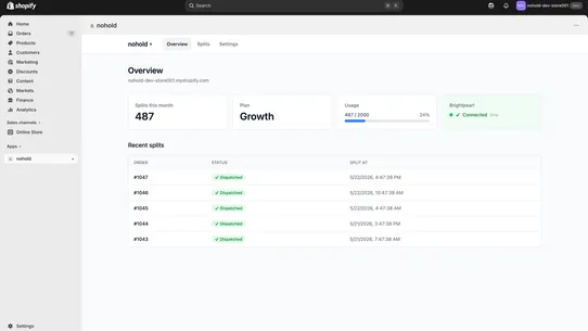 Nohold – Brightpearl Splitter screenshot