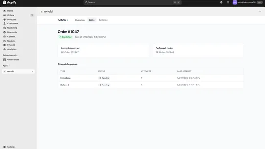 Nohold – Brightpearl Splitter screenshot