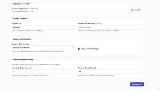 Nohold – Brightpearl Splitter screenshot