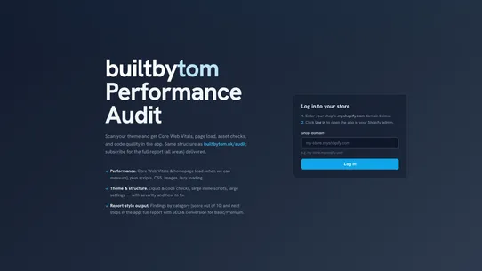 BuiltByTom: Performance Audit screenshot