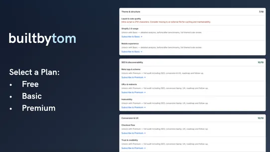 BuiltByTom: Performance Audit screenshot